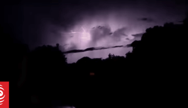 Weather: Lightning strikes around Taranaki Maunga