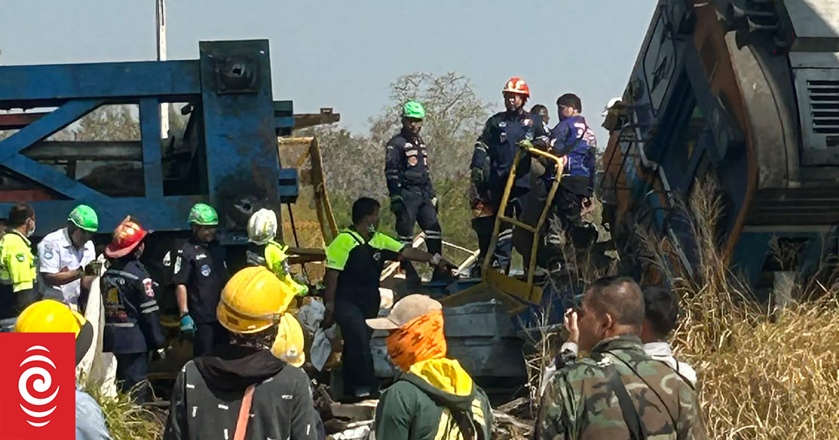 Crane collapse derails train in Thailand, killing 22: police