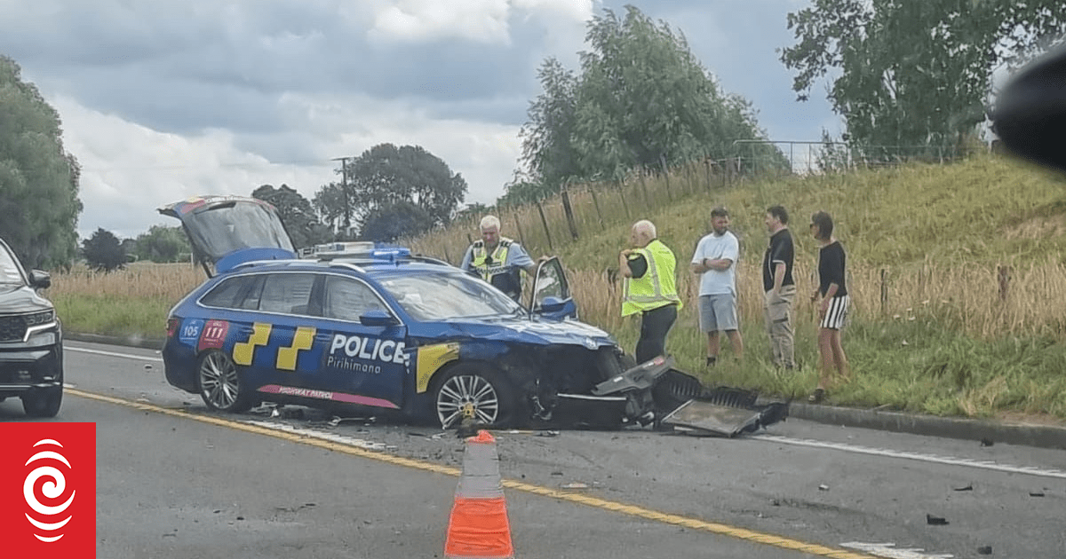 'Extensive damage' to vehicles after crash involving police car