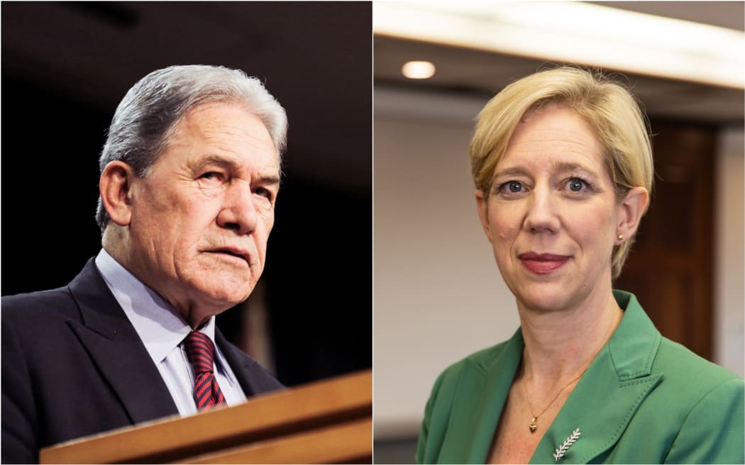 Foreign Minister Winston Peters and Reserve Bank governor Anna Breman.