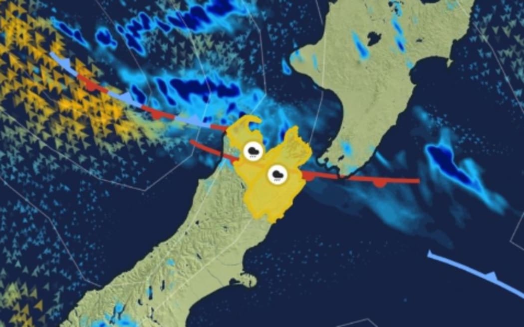 Up to 110 millimetres of rain is expected to fall in the top of the South Island.