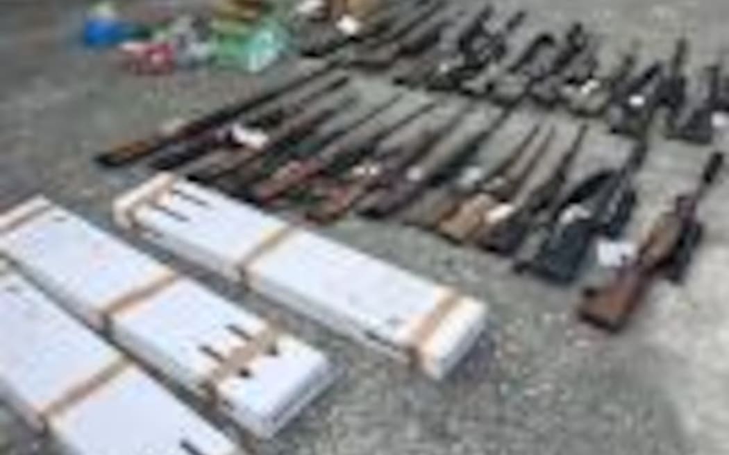 Some of the illegal guns found during Operation Black Onyx, a police operation that took place last year in co-ordination with Australian police, to tackle firearms offending.