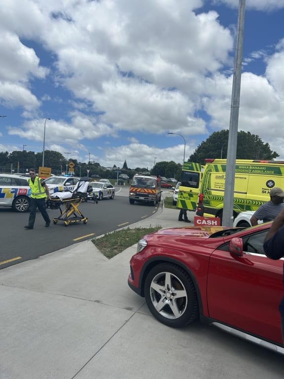 Ambulance staff are at the scene of a large building fire in Auckland's Pakuranga.