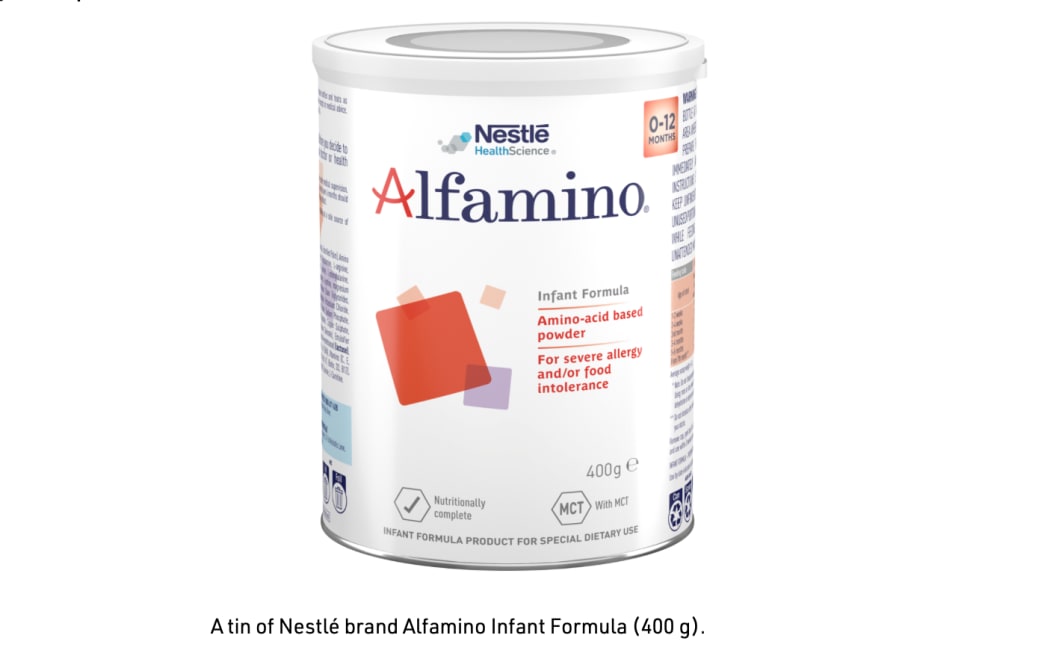 The affected Alfamino infant formula brand.