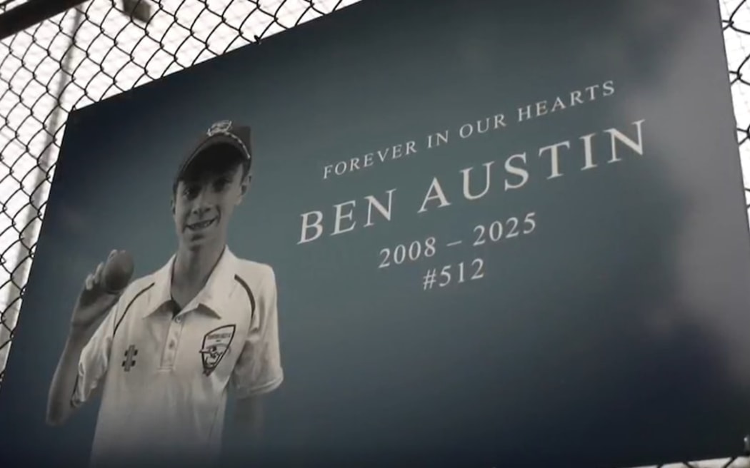 This banner adorns the ground where Ben Austin played his cricket.