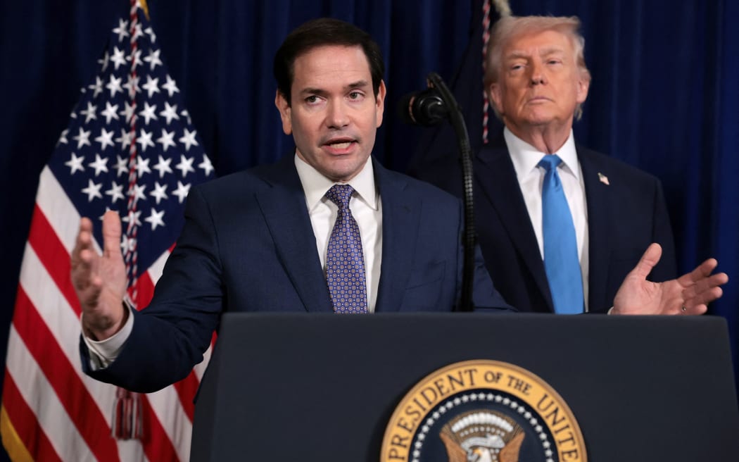 Secretary of State Marco Rubio speaks to reporters about a US strike on Venezuela from Mar-a-Lago in Palm Beach, Florida, on January 3, 2026.
Mandatory Credit: Jonathan Ernst/Reuters via CNN Newsource