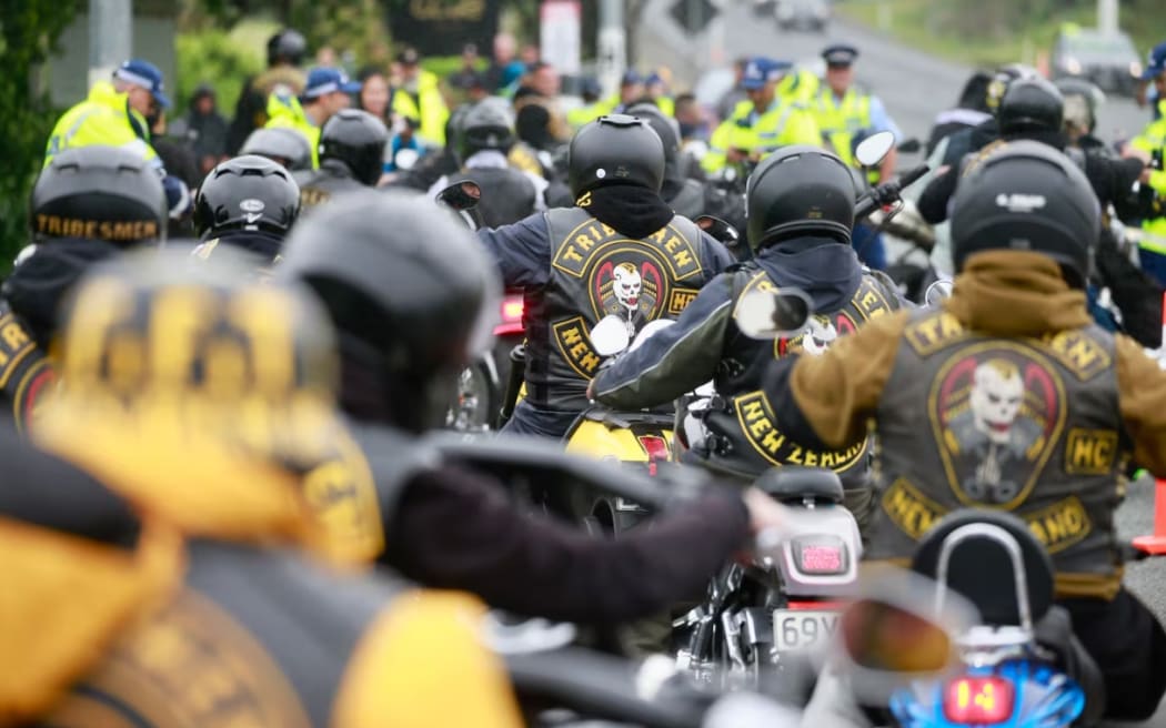 Tribesmen members gather for their 40th anniversary in Kumeū, Auckland.