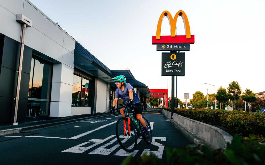 Twenty-one-year-old Matthew Fairbrother rode around a Christchurch McDonald's for 24 hours.