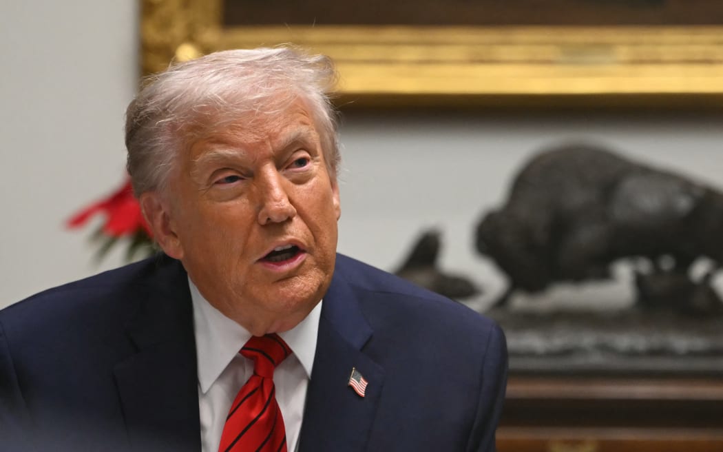 US President Donald Trump speaks during a roundtable discussion in the Roosevelt Room of the White House in Washington, DC, on December 10, 2025.