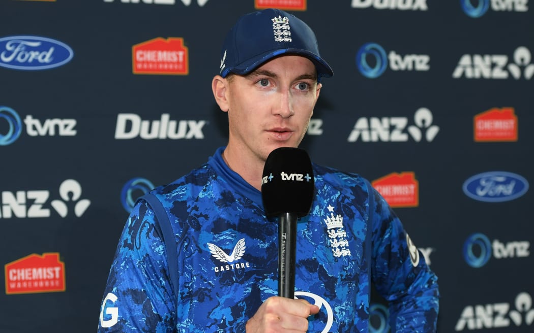 England white-ball captain Harry Brook speaks after the third one-day international against the Black Caps at Wellington, 1 November, 2025.