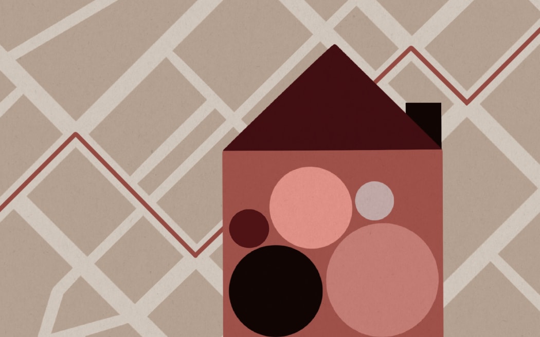 Stylised house and aerial street maps