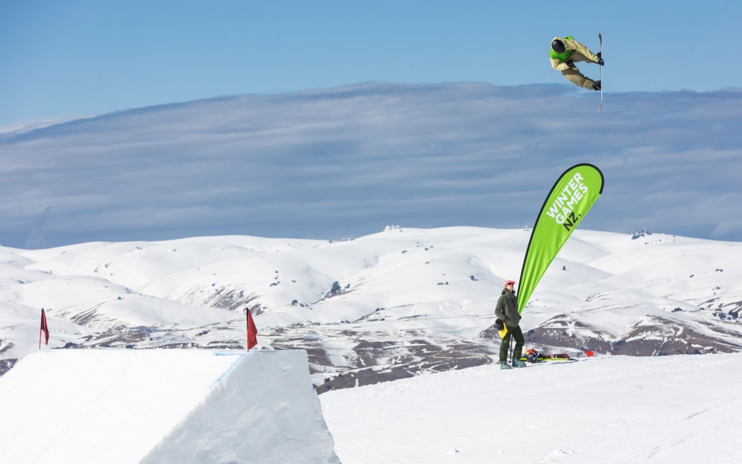 New Zealand slopestyle snowboarder Dane Menzies in action at last year's Winter Games NZ event