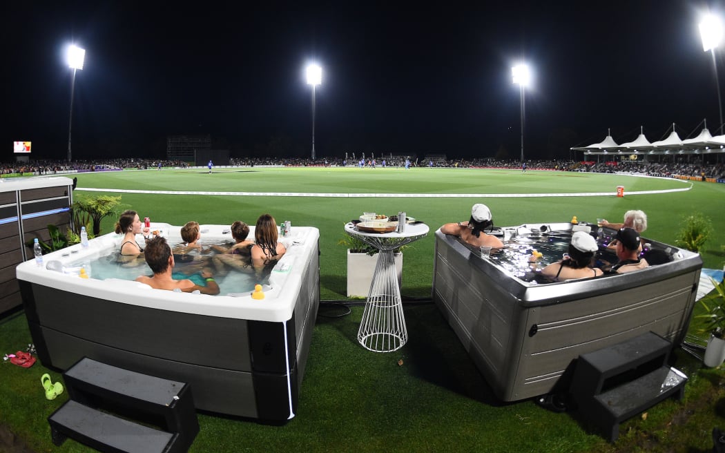 General view during the Hot Spring Spas T20 Black Clash match in association with Wolfbrook. Hagley Oval, Christchurch.