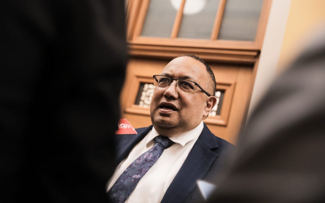 Adrian Rurawhe after the Labour Party caucus meeting on 17 October 2023.