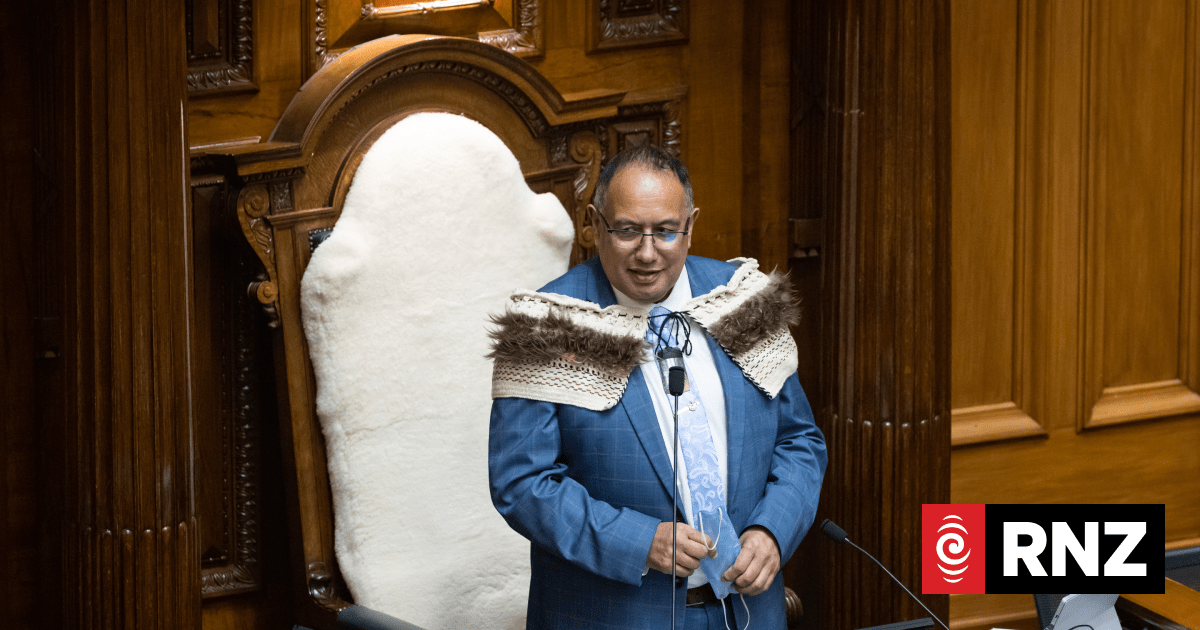 Former Speaker Adrian Rurawhe delivers his valedictory speech