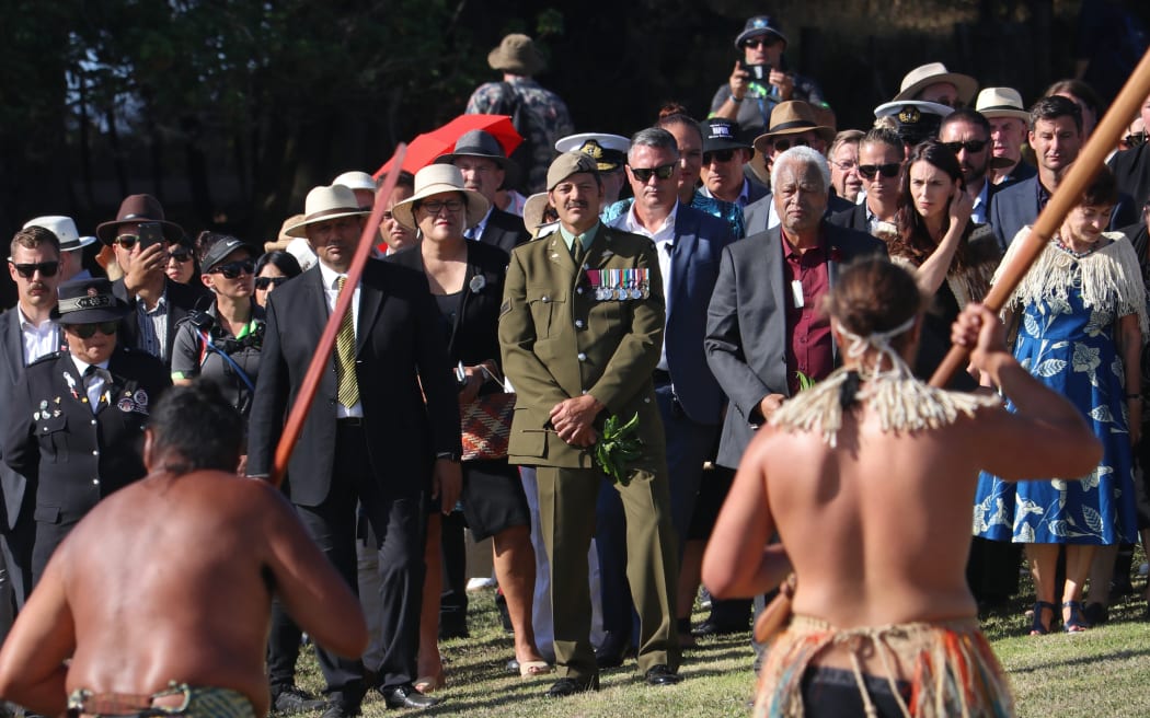 Victoria Cross recipient Willie Apiata is welcomed to Ruapekapeka Pā in 2021.