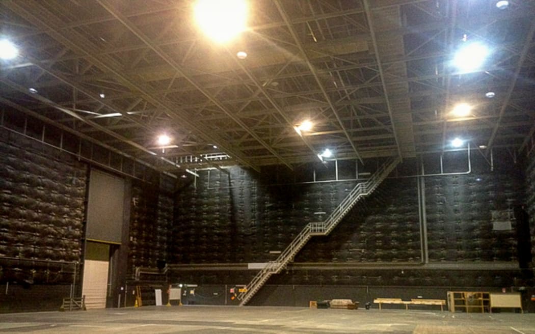 An empty studio at Auckland Film Studios in Henderson.