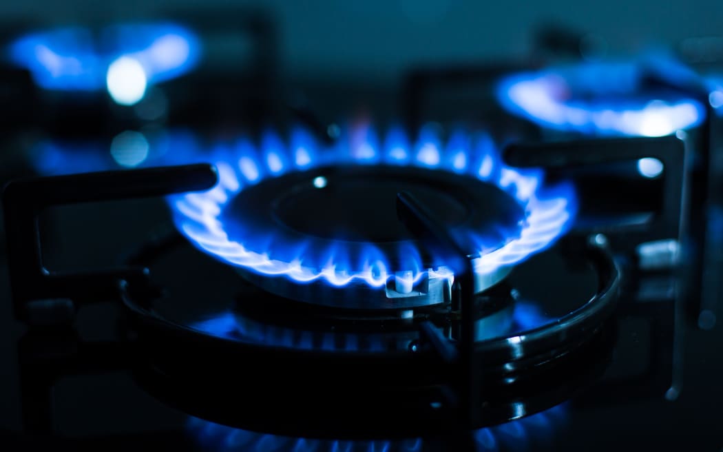 Flames on a gas stove.