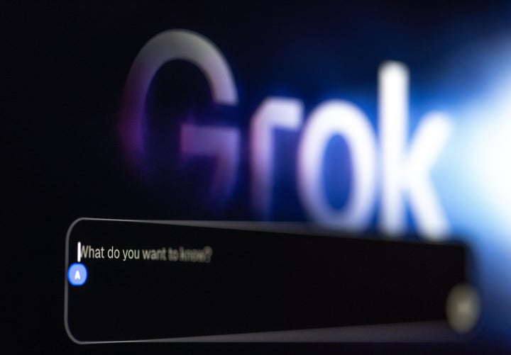 The chat window for chatbot Grok on a laptop arranged in Riga, Latvia, on Monday, June 9, 2025. (Andrey Rudakov/Bloomberg via Getty Images)