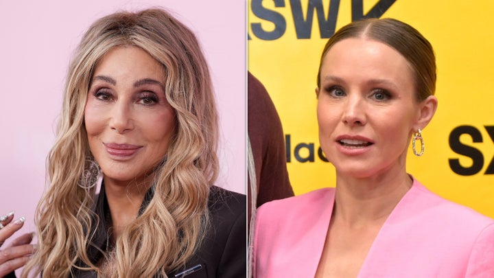 Cher, left, and Kristen Bell, right.
