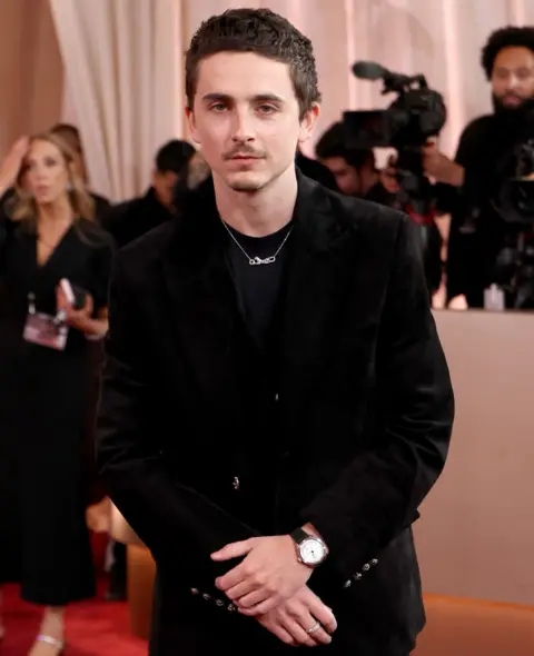 Getty Images Timothée Chalamet attends the 83rd Annual Golden Globe Awards at The Beverly Hilton on January 11, 2026 in Beverly Hills, California. 