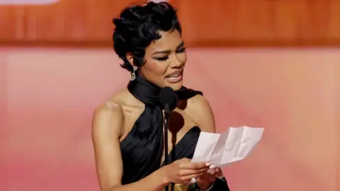Getty Images Teyana Taylor at the 83rd Annual Golden Globes held at The Beverly Hilton on January 11, 2026 in Beverly Hills, California. 