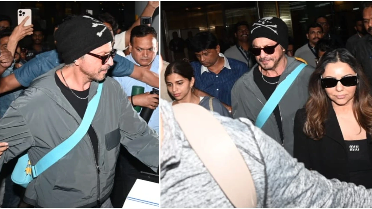 Shah Rukh Khan makes stylish entry in Mumbai with wife Gauri and Suhana Khan after celebrating New Year: VIDEO
