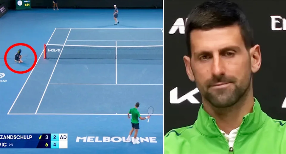 Novak Djokovic after he was almost disqualified at the Australian Open.