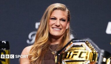 Kayla Harrison at a news conference in December