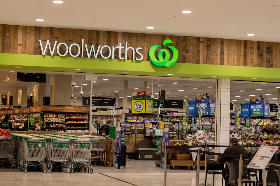 Exterior view of Woolworths supermarket at Caringbah NSW.