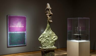 A pairing of the Modern artists Alberto Giacometti (work in foreground) and Mark Rothko (painting in background) is a highlight of the Museum of Fine Arts' newly-opened Modern galleries.