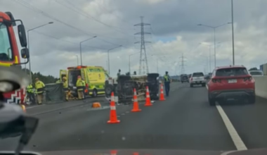 Car and truck crash on Southern Motorway causes serious injury, delays