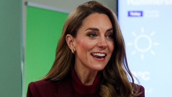Britain's Kate, Princess of Wales makes a visit to Charing Cross Hospital, in London, England, Jan. 8, 2026. (Isabel Infantes/Pool Photo via AP)(AP)