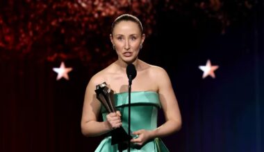 Erin Doherty says mum scolded her for swearing in Emmy Awards speech