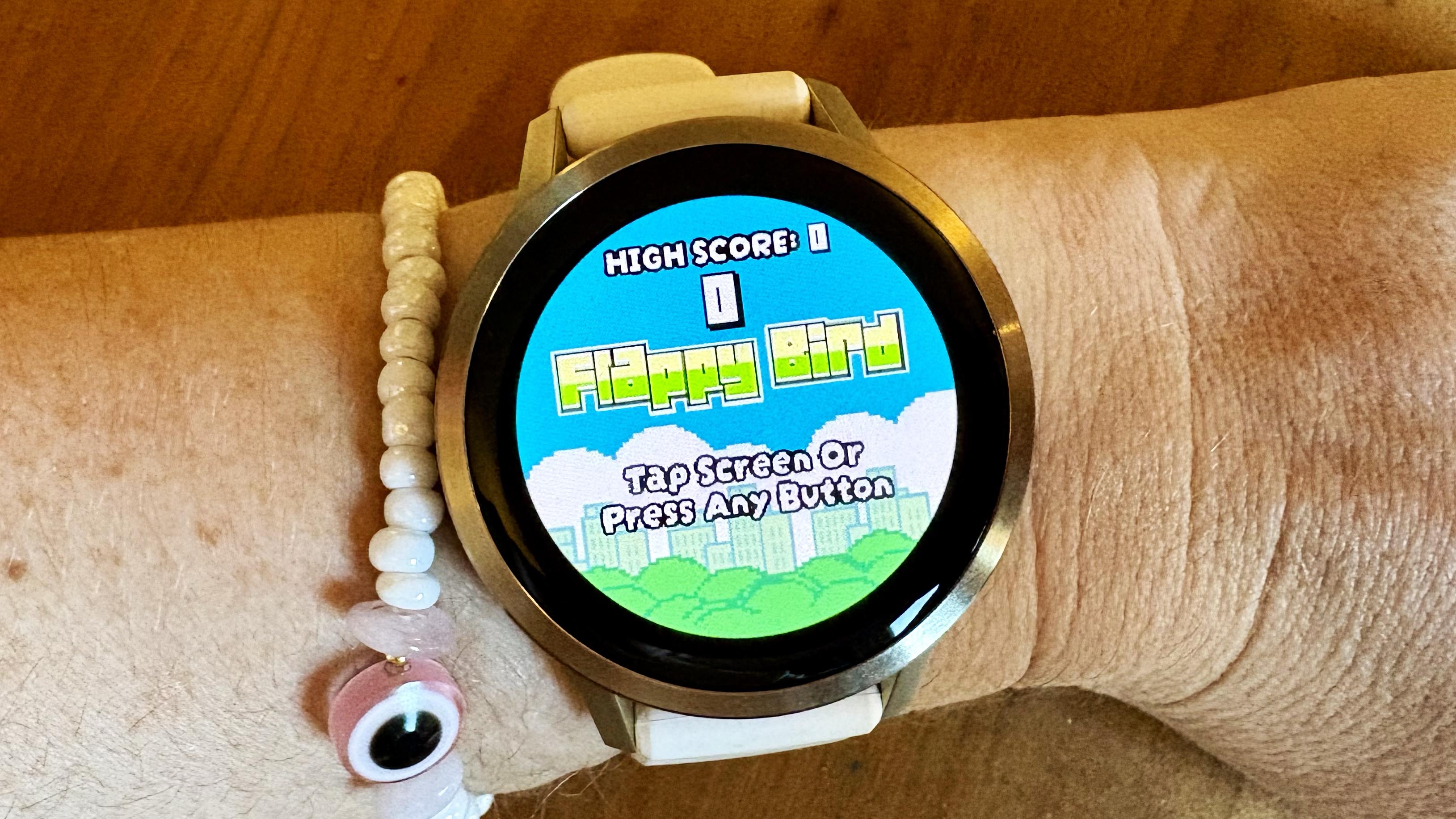 a photo of Flappy Bird on the Garmin Venu 4