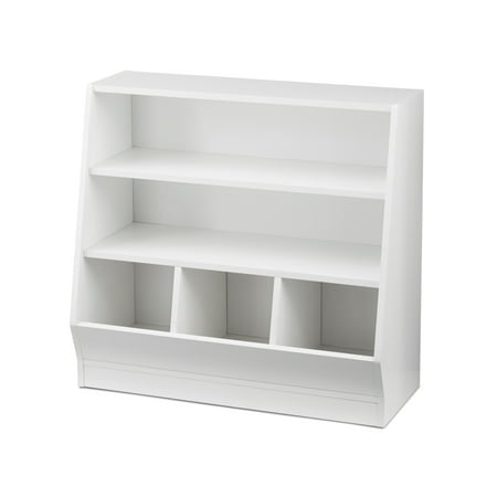 Your Zone Kids Bin Storage and Two Shelf Bookcase, White