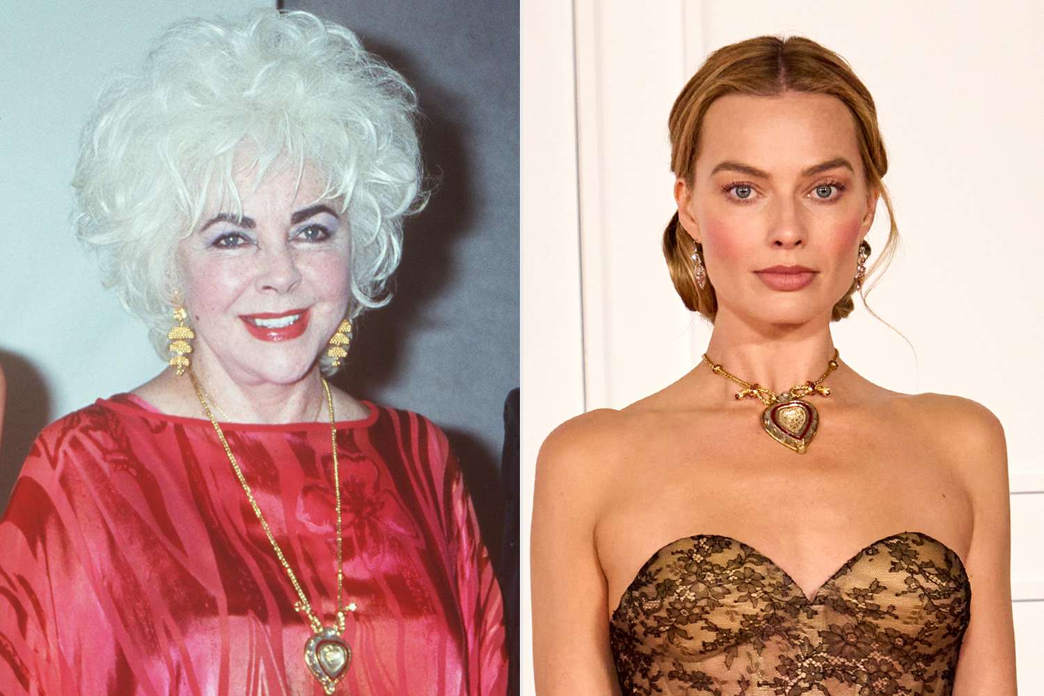 Margot Robbie wears Elizabeth Taylor necklace at 'Wuthering Heights' premiere