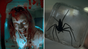 Scenes from "Evil Dead Rise" (2023) and "Infested" (2023)