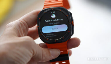 A user installs the Facer app on their Galaxy Watch Ultra.