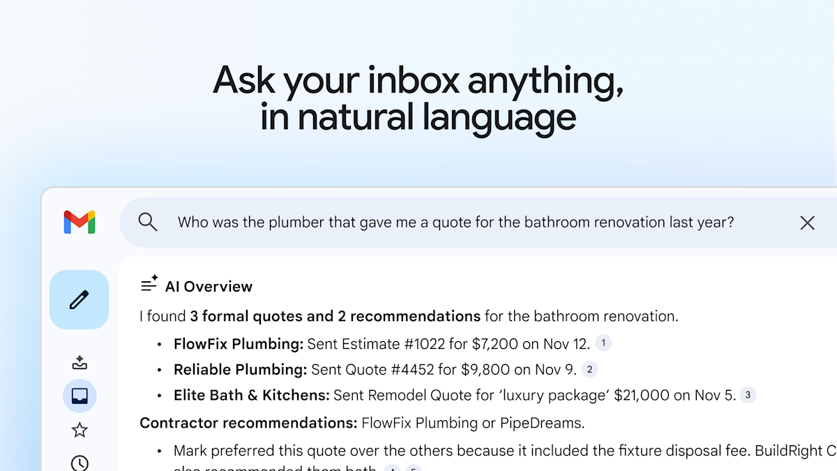 Gmail is getting a Gemini AI overhaul