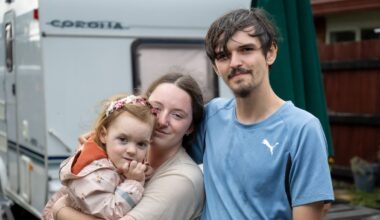 Young family’s caravan lifeline after Pāpāmoa slip destroys everything they own