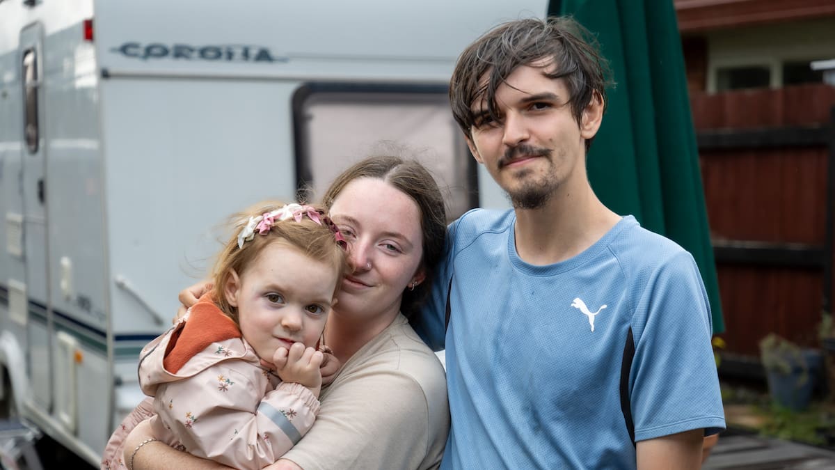 Young family’s caravan lifeline after Pāpāmoa slip destroys everything they own