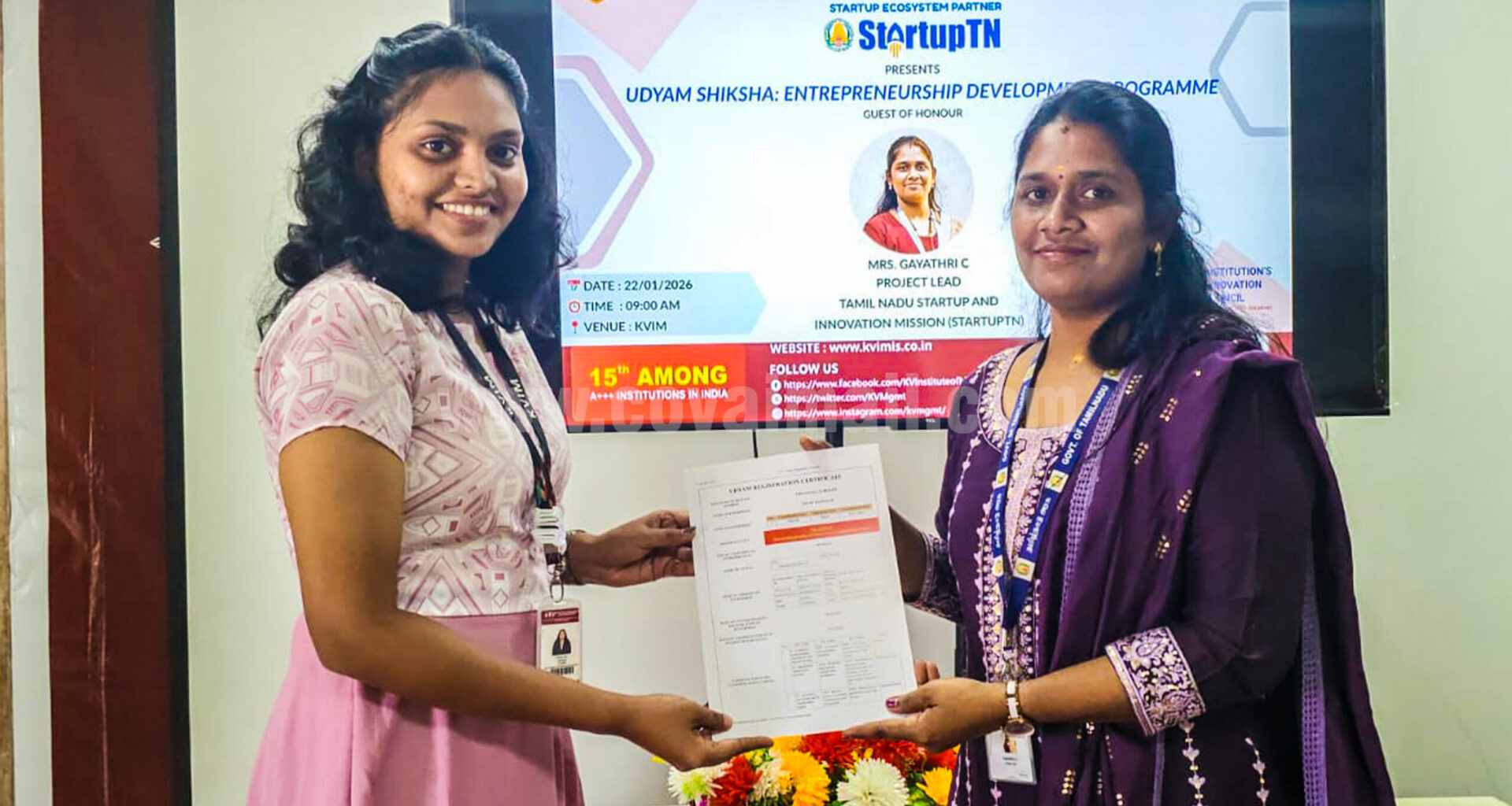 KVIM organises UDYAM SHIKSHA Entrepreneurship Development Program