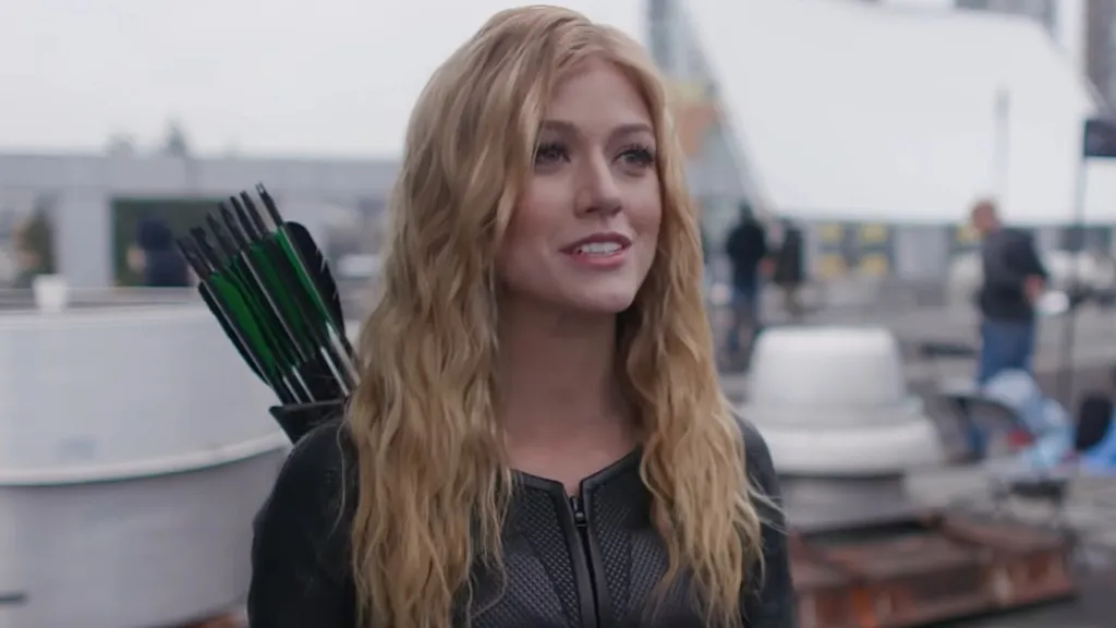 Katherine McNamara smiling in Arrow
