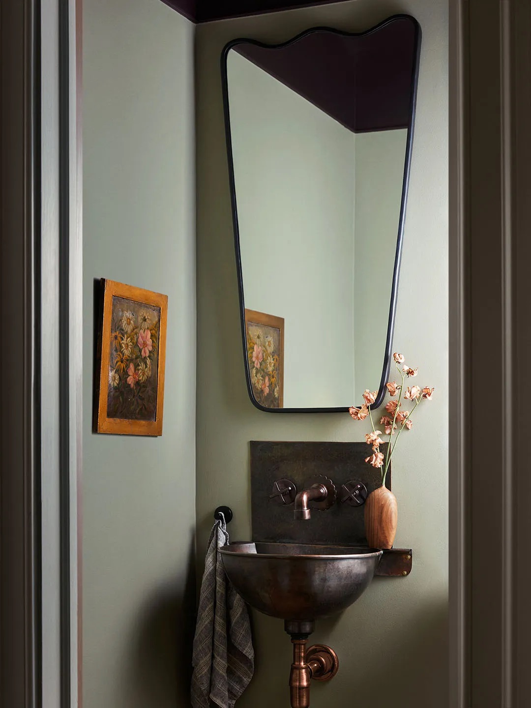 large powder room mirror