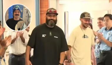 Kiwi rugby player Joseph ‘Peanut’ Ritchie walks out of hospital after serious spinal injury