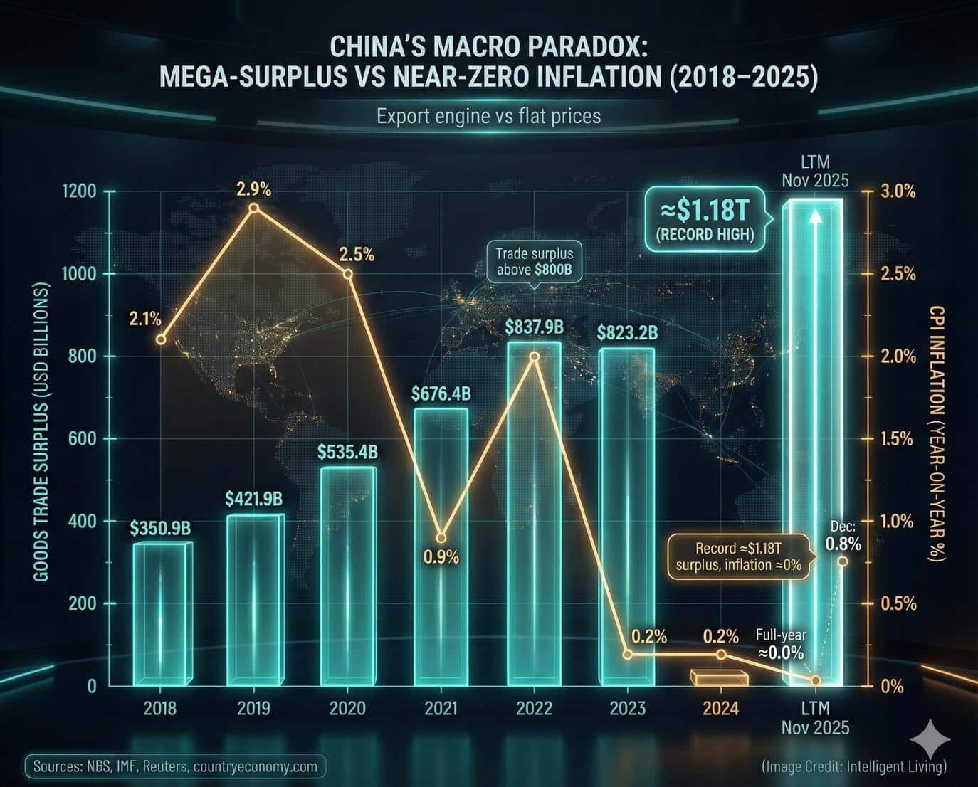 China’s record trade surplus, estimated around $1.1 trillion, reflects decades of industrial optimization and trade diversification.
