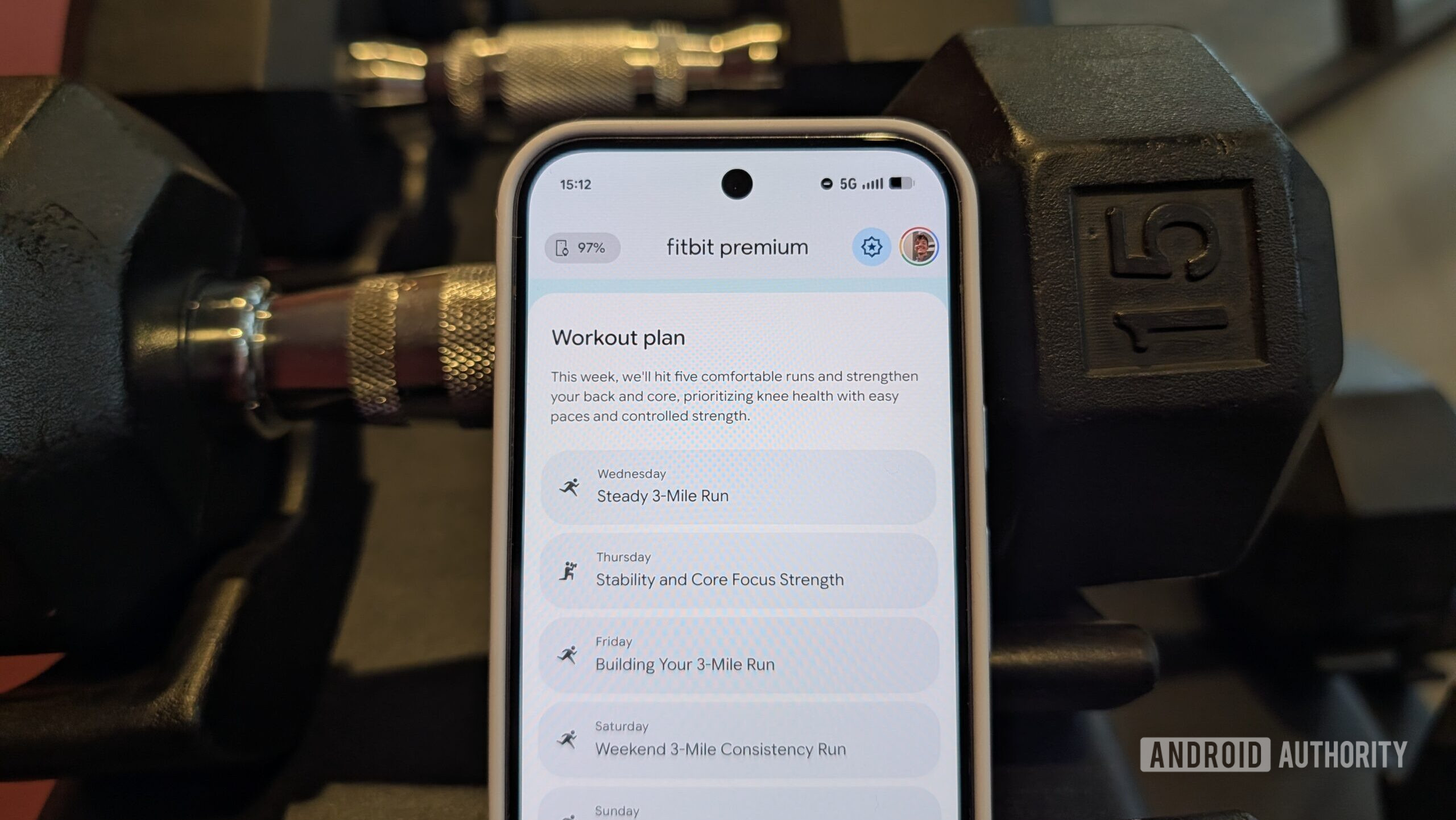Workout plan example in Fitbit's re-designed app (January 2026) Workout plan example in Fitbit's re-designed app (January 2026)