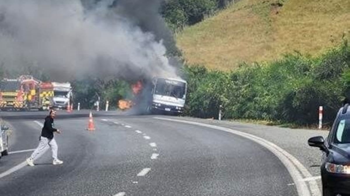 Motorhome catches fire on SH5 near Rotorua