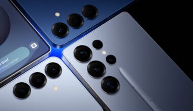 a selection of Samsung phones from the Unpacked 2025 event